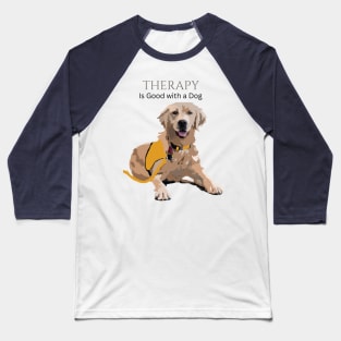 Therapy Dog Yellow Baseball T-Shirt